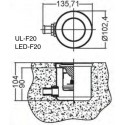 UL-F20 Fountain light 20W halogen, flush mounting
