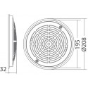 Main drain cover, round, 8" ABS