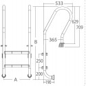 Emaux  1.5" stainless steel ladder (3-step)
