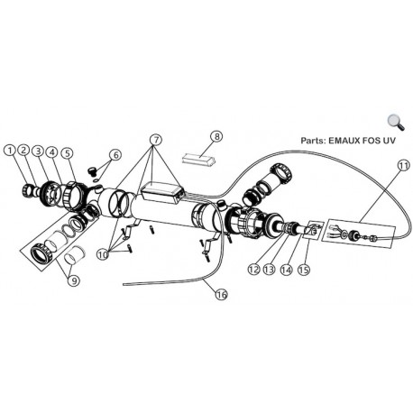 EMAUX FOS Quartz Tube for 15W/25W